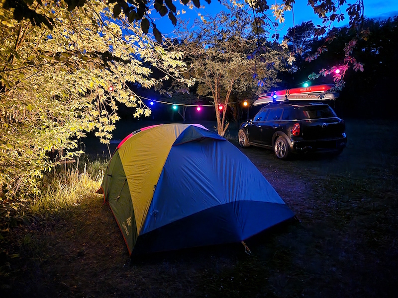 Pause pour la nuit au camping du Nid-Vert à Mondeville, avant une 2e session de paddle sur l'Essonne, un peu plus en amont...